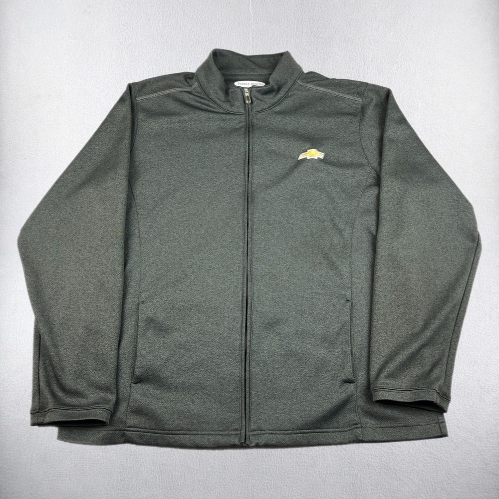 Pebble Beach Jacket Womens XXL Gray Chevrolet Performance Full Zip Mock Neck